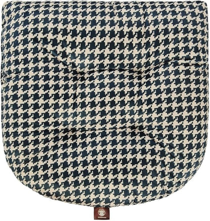 Outdoor Patio Cushion, Rocking Chair Cushion, Tufted Pads, Set of Upper and Lower with Ties Pack of 2 (2 Sets) - Back 20"×17", Seat 17"×17" (Blue Houndstooth)