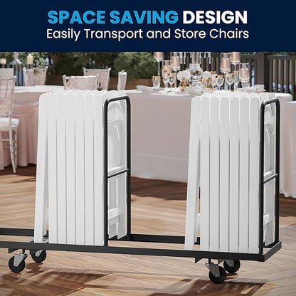 Flash Furniture Hercules Series Folding Chairs for Weddings and Formal Events, Stackable Commercial Event Seats with 1,000-lb. Static Weight Capacity, Set of 2, White