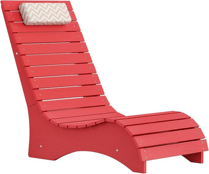LUE BONA HDPS Pool Chair, Fade-Resistant Use in Pools Up to 10-Inches Deep Pools Lounge Chair for Sun Shelf, Chaise Lounger with Headrest for Outside Pool Deck