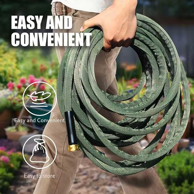 Garden Hose 10FT, Heavy Duty Water Hose with Aluminum Fittings, Puncture Proof All-weather, Ultra-Lightweight and Flexible, Watering and Cleaning for Outdoor, Lawn