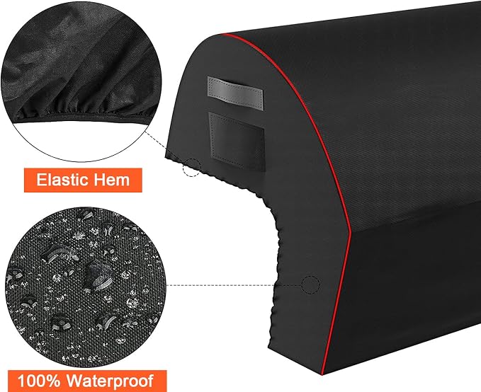 QuliMetal 32 inch Built-in Grill Cover for Bull 45005 Built in Gas Grill - 600D Heavy Duty Waterproof BBQ Grill Top Cover with Handle and Elastic Hem for Bull Lonestar 4 Burner