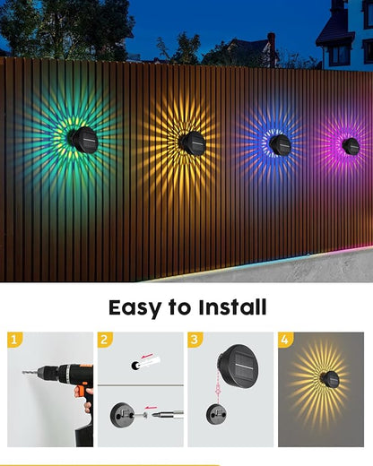 Vangue Solar Lights Outdoor Garden, 2025 New Dynamic Running Light, IP65 Waterproof Dual-Mode Solar Powered Outdoor Lights for Pathway Lawn Patio Yard Landscape Driveway (3)