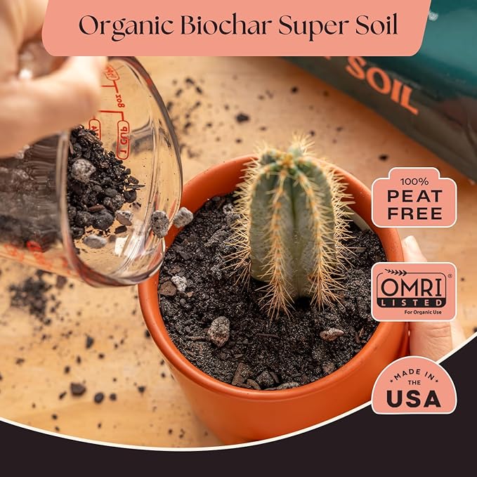 Rosy Soil Cactus & Succulent Potting Mix, 4qt | Organic Succulent Potting Soil, Chunky Fast Draining, Peat-Free, Root Boosting Mix, for AloeVera, Cacti, Indoor Succulents