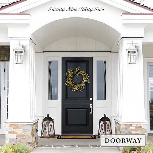 Darkaway Outdoor Wall Lights for House, Exterior Lighting Fixtures Wall Mount Outdoor Porch Lights Waterproof White Outdoor Sconce Lights with Seeded Glass for Patio Hallway Garage,2 Pack