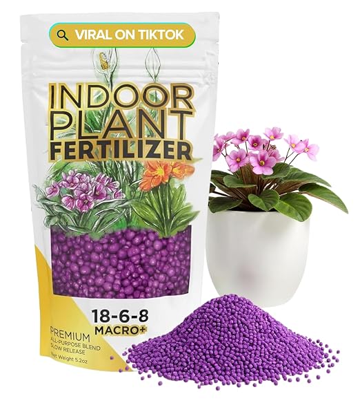 Indoor Plant Fertilizer Pellets 18-6-8 Slow Release Macro+ Formula – Long-Lasting Plant Fertilizer for Seedlings & Mature Plants | Multi-Purpose Blend & Gardening Supply, 5.2 oz Resealable Bag