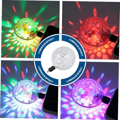 SHINEOFI Mini Crystal Led Light USB Powered Battery Operated Globe Light Disco Ball Balloons Stage