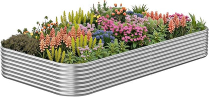 3x2FTx10Inch Galvanized Raised Garden Bed, Outdoor Metal Planter Box for Vegetables Flowers, Large Steel Above Ground Gardening Box