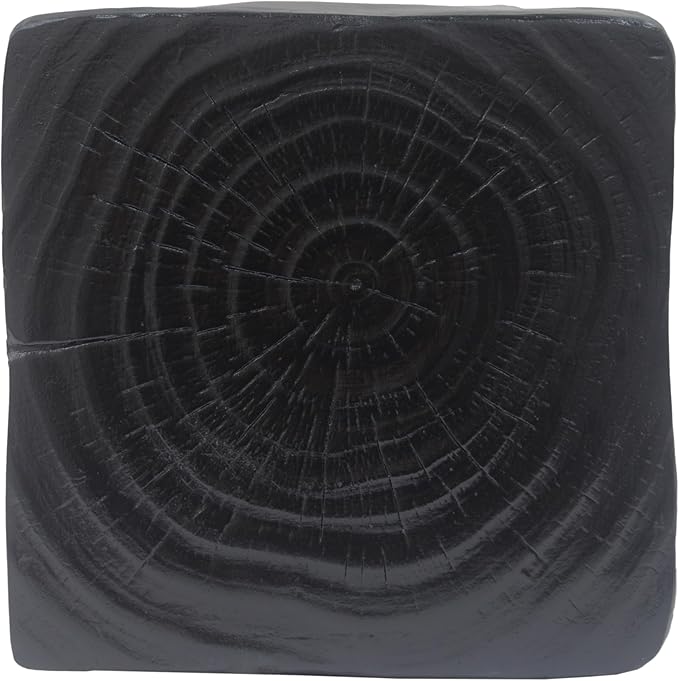 Christopher Knight Home Outdoor Side Table,Twist Shape End Table,Decorative Accent Table,Garden Stool Table for Patio Balcony Beach Pool Side,Lightweight Concrete,Wood Like Texture,Black