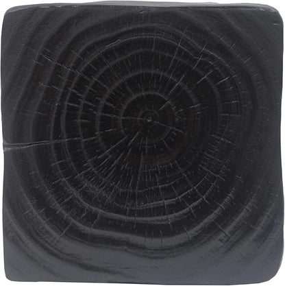 Christopher Knight Home Outdoor Side Table,Twist Shape End Table,Decorative Accent Table,Garden Stool Table for Patio Balcony Beach Pool Side,Lightweight Concrete,Wood Like Texture,Black