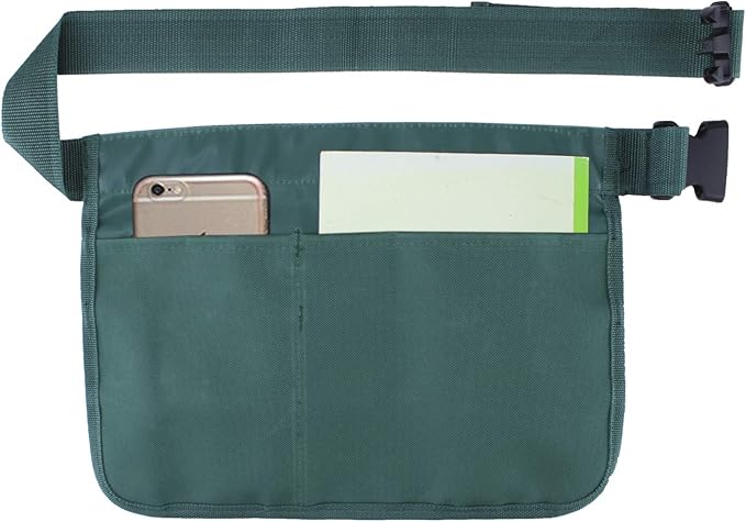 Gardening Tool Waist Bag Belt Heavy Duty Oxford Tool Apron with 7 Pockets of Different Sizes and Depth (Green)