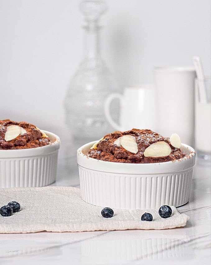Delling Large Ramekins 32 Oz Oven Safe/Soup Bowls, 1 Quart Serving Bowls Ceramic Round for Baking, Salad, Pasta, Creme Brulee, Souffle Dish, Pot Pie