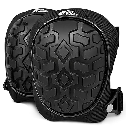 Professional Knee Pads for Work Construction with Heavy Duty Cap Foam Padding Gel Cushion Knee Pads for Men, Comfortable Adjustable Strong Strap, Military Grade Rivet for Flooring Gardening