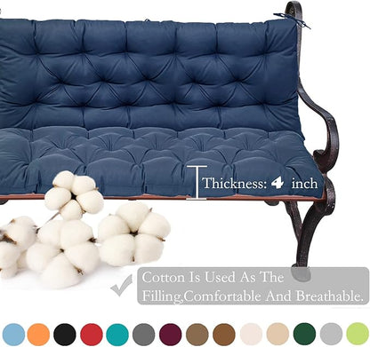 Replacement Cushions for Swing, Swing Cushions 3 Seater Replacement, Waterproof Thicken Washable Pad Cushion for Outdoor Indoor Furniture Swing Patio (Navy, 40x47 inch)
