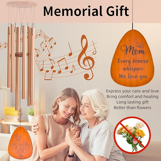 Gifts for Mom, 35'' Moms Wind Chimes, Thanksgiving Mother's Day for Mom, Mother Birthday Gift from Daughter Son, Love Reminder Gifts