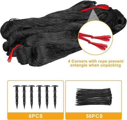 BSTPCOO Bird Net 25'x25' with 2.4" Square Mesh Bird Netting for Chicken Coop Roof, Poultry Netting Heavy Duty Nylon for Garden, Chicken Netting Fruit Tree Netting, Hawk Netting for Chicken Run