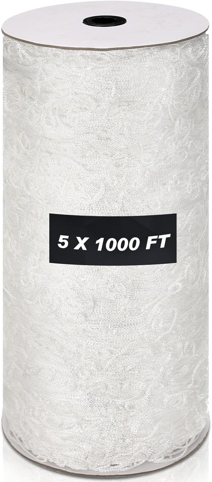 Berlune 5 x 1000 ft Trellis Netting Roll Soft Mesh Nylon Heavy Duty Garden Trellis Netting Bulk for Climbing Plants, Grape Racks, Growing Support Bean, Pea, Tomatoes
