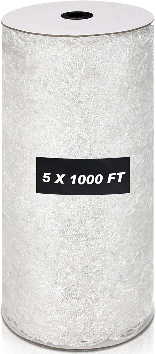 Berlune 5 x 1000 ft Trellis Netting Roll Soft Mesh Nylon Heavy Duty Garden Trellis Netting Bulk for Climbing Plants, Grape Racks, Growing Support Bean, Pea, Tomatoes