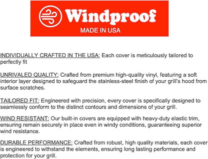 Windproof Covers 36 inch Heavy Duty Premium Grill Cover to fit Crown Verity Estate & Infinite Series Built-in Grill