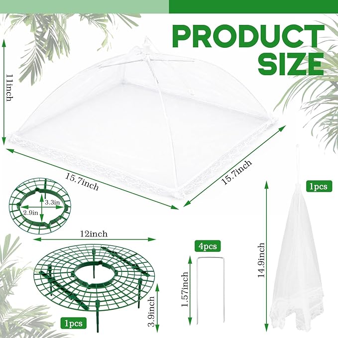 1 Sets Round Strawberry Plant Support with Mesh Plant Cover, Strawberry Growing Kit with Iron Nails for Garden Vegetables Keep Berries Clean