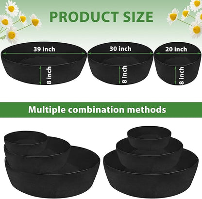 Wenfan 3 Tiered Strawberry Planter Non-Woven Fabric Raised Garden Bed Stackable Strawberry Planter Bag Felt Raised Container for Growing Vegetables Herb Plant, 8 Inch Deep, Round