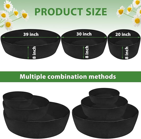 Wenfan 3 Tiered Strawberry Planter Non-Woven Fabric Raised Garden Bed Stackable Strawberry Planter Bag Felt Raised Container for Growing Vegetables Herb Plant, 8 Inch Deep, Round