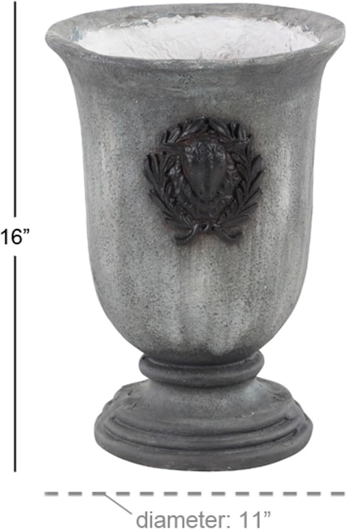 Studio 350 Grey Resin Rustic Planter 16 x 11 x 11-11 x 11 x 16Round