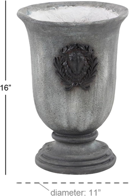 Studio 350 Grey Resin Rustic Planter 16 x 11 x 11-11 x 11 x 16Round