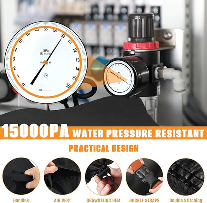 42"L x 42"W x 28"H Patio Table Cover, 42 Inch Square Patio Table Cover for Outdoor Furniture Waterproof, Heavy Duty Protective Covers Fit Square Tabletop, Windproof Buckle Straps, 600D Oxford