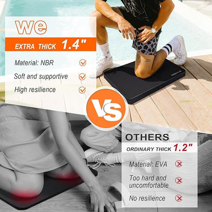 Kneeling Pad, Extra Thick Gardening Kneeling Pad for Women, Large Foam Bathtub Kneeling Pad for Bathing Baby, Waterproof Knee Pads Garden Workout Supplies, Black