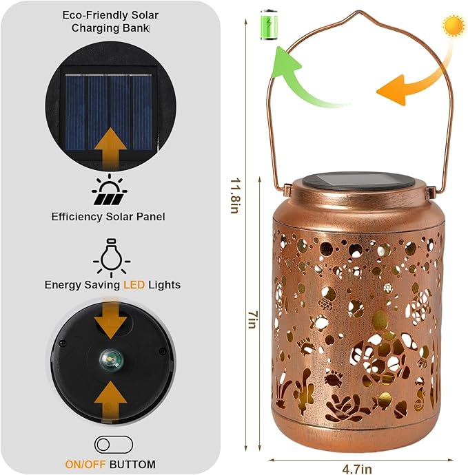 Turtle Solar Lantern Outdoor Turtle Decor Garden Decor Waterproof Light Hanging Solar Lights Yard Decor, Christmas Gifts, Gifts for Women, Gifts for Mom, Gifts for Grandma