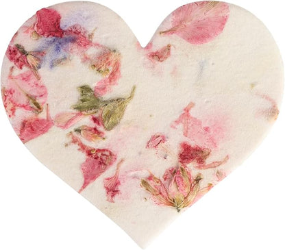 50pcs Large (2.5" h x 2.85" w) Blooming Heart Seed Paper – Writable & Plantable Wildflower, Mom's Gift for Birthday, Use for Wedding, Baby Shower, & Heart Party Favors