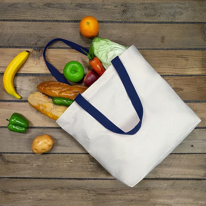 TOPDesign 2-Pack Canvas Tote Bags with Magnetic Snap, Reusable Grocery Shopping Bags, DIY Your Creative Designs