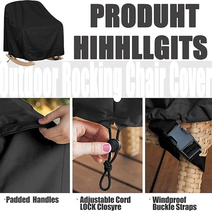 Patio Chair Covers Waterproof Patio Furniture Covers, 27.5"W x 32.5"D x 43"H for Outdoor Rocking Chair 2 Pack