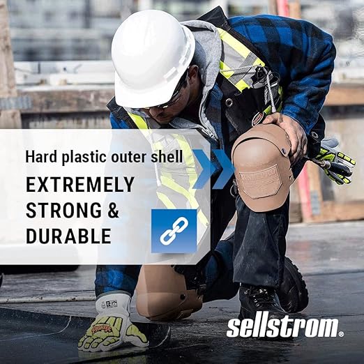 Sellstrom Ultra Flex KneePro Professional Knee Pads for Men & Women with Thick Foam Cushioning & Heavy Duty Hard Outer Shell - Adjustable Straps with Speed-Clips & Ergonomic Metal Hinges - for Construction Work, Gardening, Roofing, Flooring