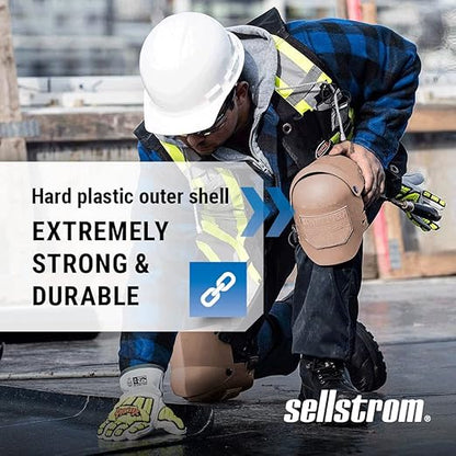 Sellstrom Ultra Flex KneePro Professional Knee Pads for Men & Women with Thick Foam Cushioning & Heavy Duty Hard Outer Shell - Adjustable Straps with Speed-Clips & Ergonomic Metal Hinges - for Construction Work, Gardening, Roofing, Flooring