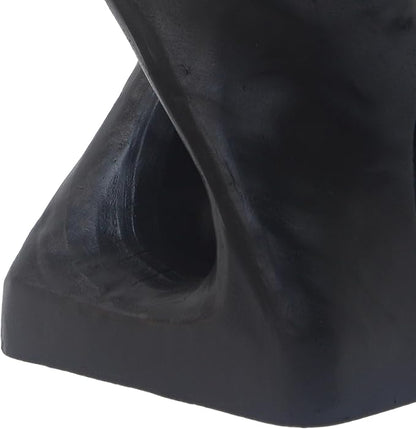 Christopher Knight Home Outdoor Side Table,Twist Shape End Table,Decorative Accent Table,Garden Stool Table for Patio Balcony Beach Pool Side,Lightweight Concrete,Wood Like Texture,Black