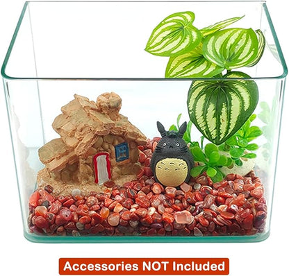 WAYBER Decorative Stones, 2 Lbs/920g (Fill 1.8 Cups) Natural Red Agate Pebbles Irregular Crystal Rock Gravel for Aquarium Turtle Tank Decoration/Succulent Plant Landscape/Flowerpot Vase Ornament