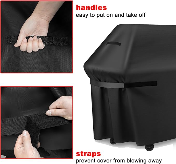 Grill Cover, 60-Inch BBQ Grill Cover Heavy Duty Waterproof UV Resistant Tear Resistant for Outdoor Grill, Compatibile for Nexgrill Brinkmann Weber Dyna-glo