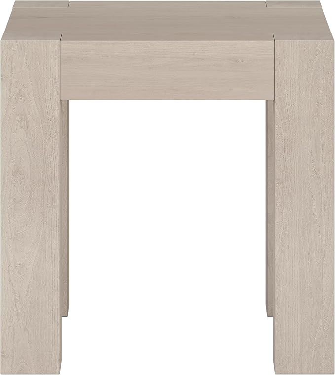 Henn&Hart Langston 22" Wide Square Side Table in Alder White