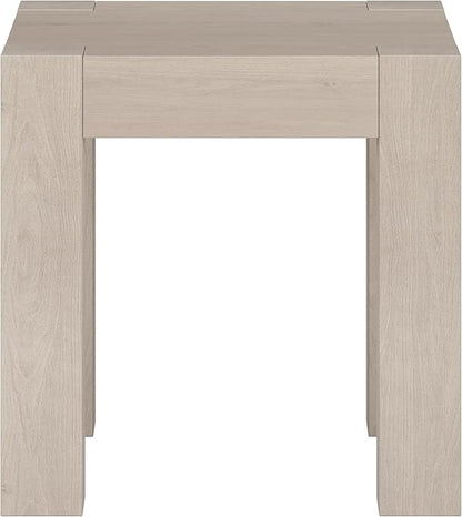 Henn&Hart Langston 22" Wide Square Side Table in Alder White