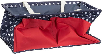 Household Essentials Red, White, and Blue Krush Container All-Purpose Utility Tote with Pockets
