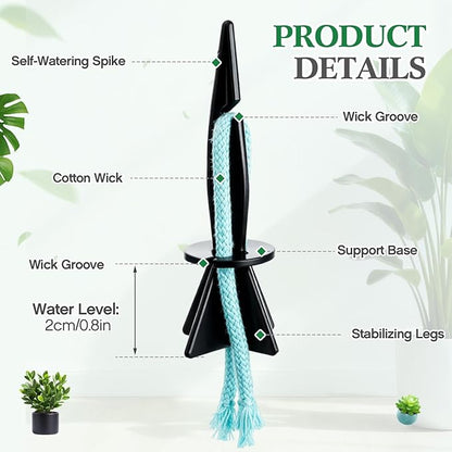 20 Pack Self Watering Spikes for Indoor Outdoor Plants, Automatic Plant Watering Stakes with 32.8ft Capillary Wick Rope, DIY Vacation Waterer for Potted Plant Seedling Garden Pot (Small)