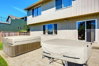 Porch Shield Patio Table Cover - Waterproof Outdoor Dining Table and Chairs Furniture Set Cover Square - 84 x 84 inch, Beige