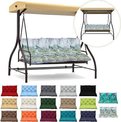 Replacement Cushion for Swings, Waterproof Porch Swing Cushion, 2-3 Seat Replacement Swing Seat Cushion with Backrest and Ties for Patio Backyard Porch Garden(Flower color2 40 * 60 in)