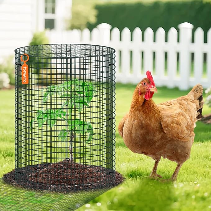 5 Pack Wire Plant Protector with Cover, 16"x12" Detachable Metal Plant Protectors Mesh, Garden Plant Protectors for Shrubs Flowers Vegetables to Keep Rabbit & Chicken Animals Out