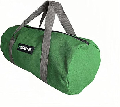 BLIRITEL 14 Inch Small Tool Bag for Men, Large Capacity Wide Mouth Canvas Storage Kit, Tote Handbag Organizer for Mechanic & Electrician Storage Wrenches (Green)