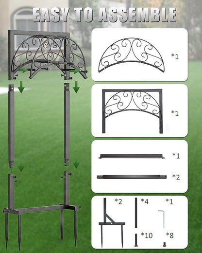 Heavy Duty Garden Hose Holder Freestanding, Metal Water Hose Holders for Outside with 4 Spikes, Rustproof Outdoor Hose Stand Holds 150FT, Free Standing Hose Storage Hanger for Yard Lawn