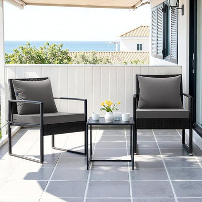 MIULEE Dark Grey Outdoor Chair Cushion 24x24 Inch for Patio Furniture Linen Textured Waterproof & 3 Year Color Fastness Seat and Back Couch Cushion with Ties No Slip Design