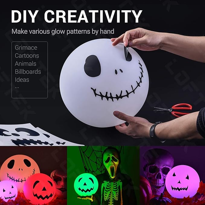 LOFTEK LED Night Light Ball, 8-inch Dimmable Globe Light with Remote（1P）+6-inch LED Portable Dimmable Floating Pool Lights Ball, Cordless with Remote, 16 RGB Colors & 4 Modes (1 P)