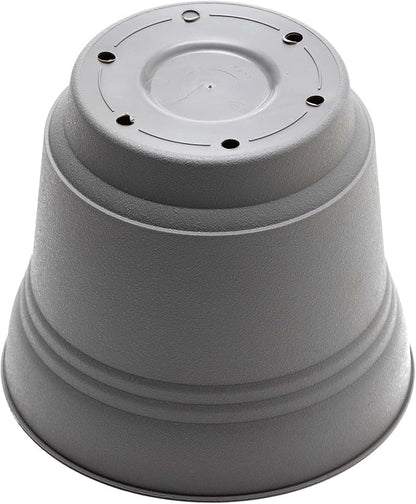 Bloem Saturn Round Planter with Saucer Tray: 12" - Charcoal - Durable Plastic Pot, Matte Finish, Removable Saucer, for Indoor & Outdoor Use, Gardening, 3 Gallon Capacity